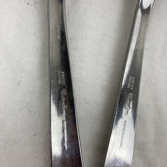 Ecko Eterna Carolyn Stainless Textured Roses Stainless Lot 2 Serving Spoon 8 1/2 - Picture 6 of 9